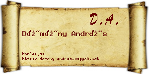 Dömény András névjegykártya